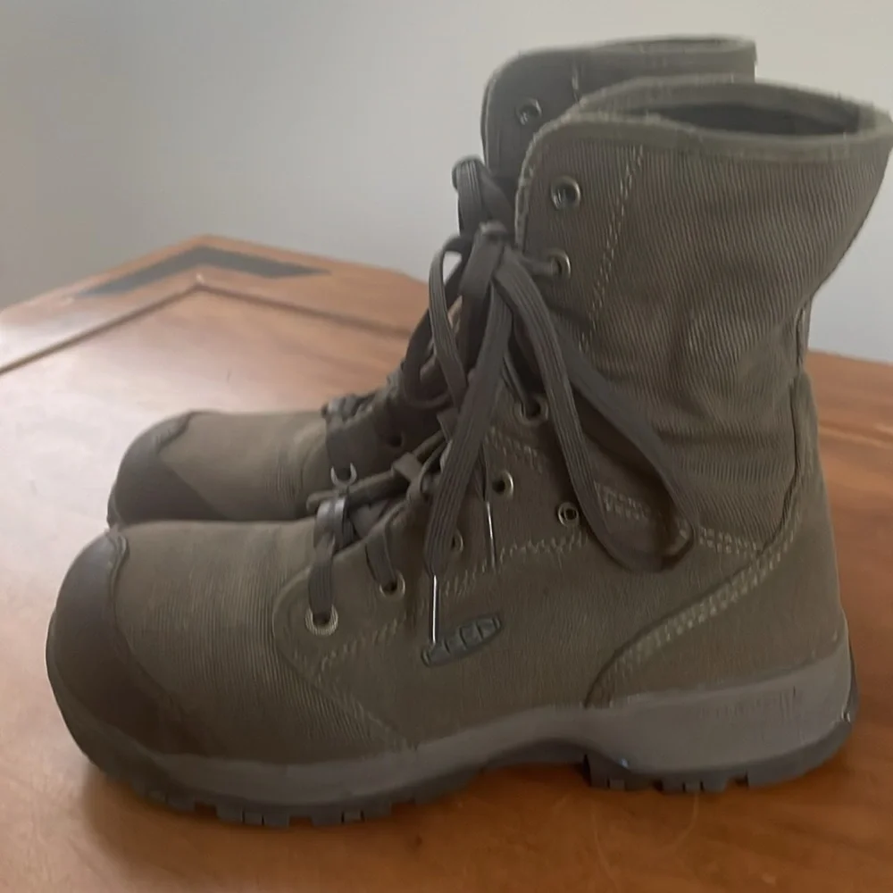 Keen Utility Roswell Mens Size 8.5D Mid Height Canvas Steel Toe Work Boots Olive